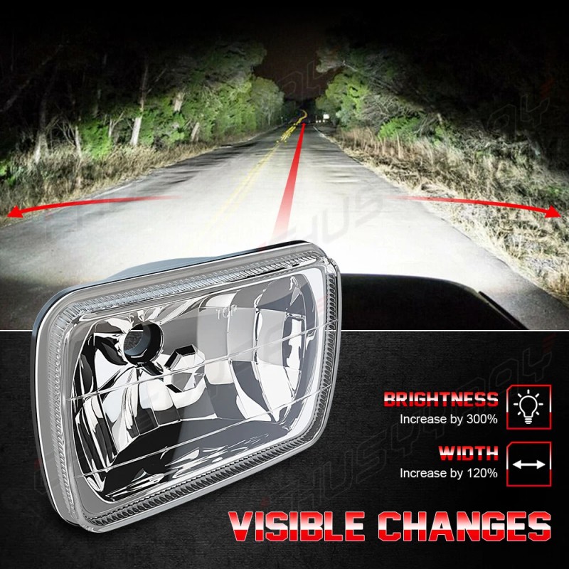 CHUSYYRAY Pair 7X6 5x7 LED Headlights Square For Chevy Express