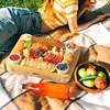 Charcuterie Board Cheese Board with Lid and Handle, Portable Bamboo