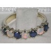 LetsBuySilver 925 Sterling Silver Real Genuine Opal & Sapphire Womans