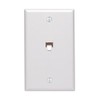GE White Single-Line Phone Jack Wall Plate