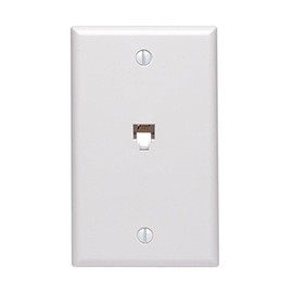 GE White Single-Line Phone Jack Wall Plate
