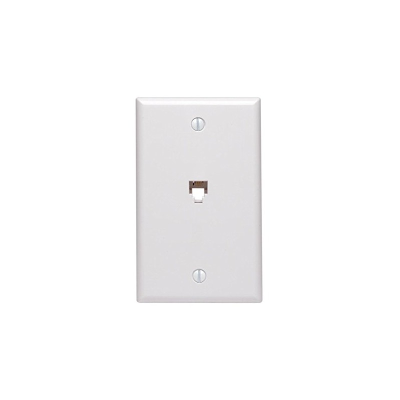 GE White Single-Line Phone Jack Wall Plate