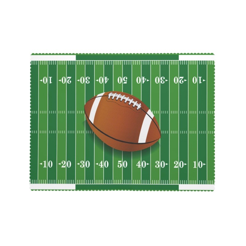 LORCARVIS Football Tablecloth Football Field Polyester Rectangle Table Cloth Washable