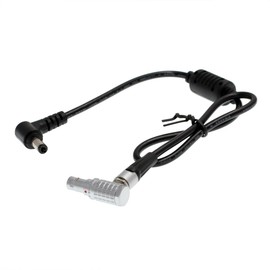 HangTon Right Angle DC Plug 5.5x2.5mm to 2 Pin Power Cable for Monitor Transmitter Receiver Teradek Bond Screw 18"