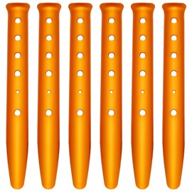 Clickinline 6Pcs Snow and Sand Tent Stakes Pegs Aluminum Alloy U-Shaped Pegs Tent Nails for Camping Hiking Backpacking