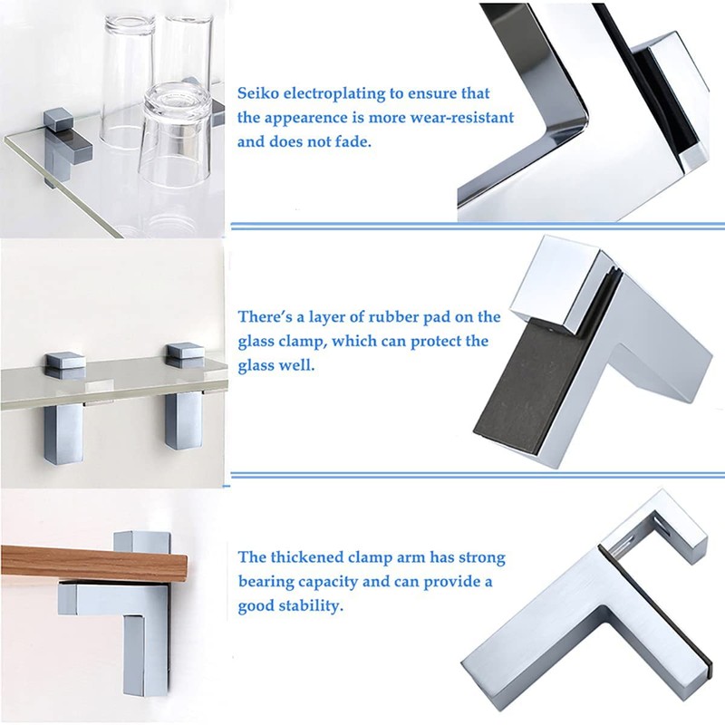 Litensh Pack of 4 Adjustable Shelf Brackets, Shelf Brackets, Bathroom