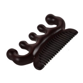 WOONEKY Hair Care Scalp Massage Wooden Gua Sha Comb Sandalwood Dandruff Removal Tool for Daily Use