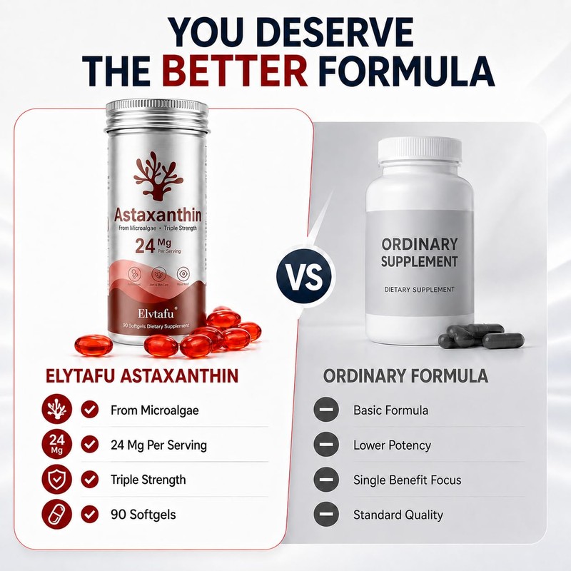Astaxanthin Supplements 24mg Astaxanthin Softgels,from Microalgae, Triple Strength Astaxantina Antioxidant