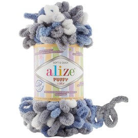 Alize Puffy Color Baby Blanket Yarn Lot of 4skn 400gr 39.3 yds 100% Micropolyester Soft Yarn Hand Knitting Yarn (6075)