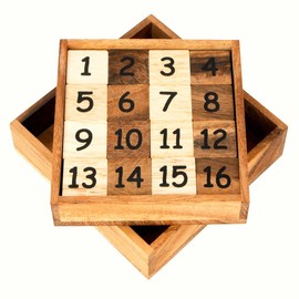 Logica Puzzles Art. 15+16 Number Puzzle - 2 Puzzles in 1 - Number Challenge - Math puzzle - Slide Fifteen - Euclide Collection