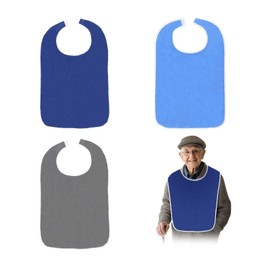 ZHYUAN Pack of 4 adult bibs, waterproof adult bibs, waterproof terry bibs, dining apron, bib for adults, drool bib for adults, for the elderly, reusable