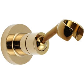 TINTON LIFE Universal Bathroom Adjustable Shower Head Wall Mount Holder Base Removable Bracket Shower Head Adapter for Kids or Adults(Circle Titanium Gold)