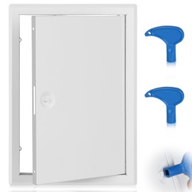 EFUTURETIME Inspection Flap 20 x 30 cm Maintenance Flap Drywall Metal White Inspection Door Sheet Steel Square Lock with 2 Keys Inspection Hatch for Loft, Bathroom, Kitchen, Warehouse