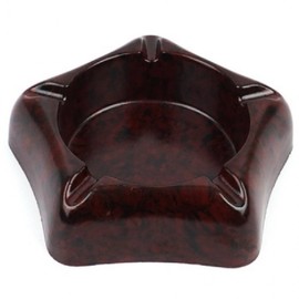 Elegant Wood Grain Ashtray Lightweight Pentagon 4ea