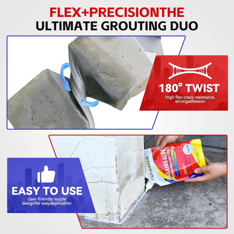 Caulking Glue for Concrete, Concrete Crack Waterproof Repair Sealant, Caulking