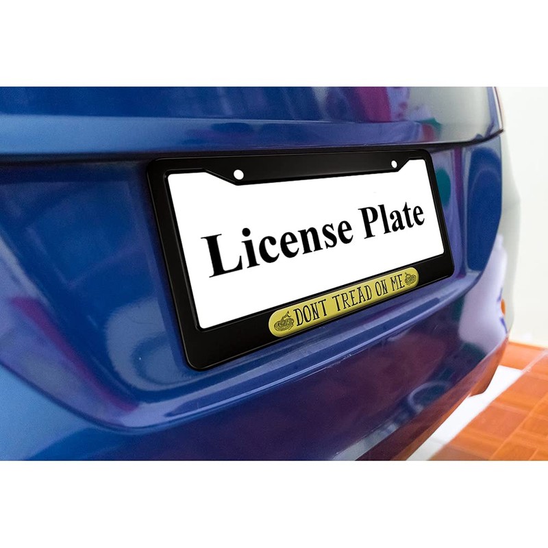 oFloral Dont Tread on Me Aluminum Alloy License Plate Frame