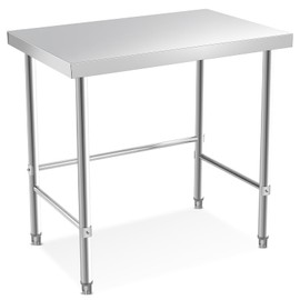 COZONY Stainless Steel Table 36x24 Inch, Kitchen Restaurant Stainless Steel Prep Work Metal Table Countertop with Open Base