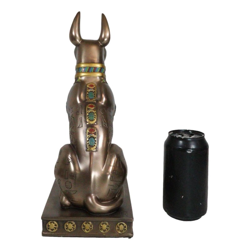 Large Egyptian Jackal Dog Anubis Statue 12.5"H God Of Mummification