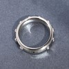 DoubleAccent 6MM Stainless Steel Cross Rosary Spinner Praying Ring, 6