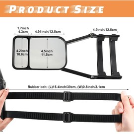 2 x Caravan Mirrors for Cars, Caravan Mirrors, Caravan Mirrors, Universal Towing Mirrors, Universal Mirrors, Attachment Mirrors for All Standard Vehicle Types