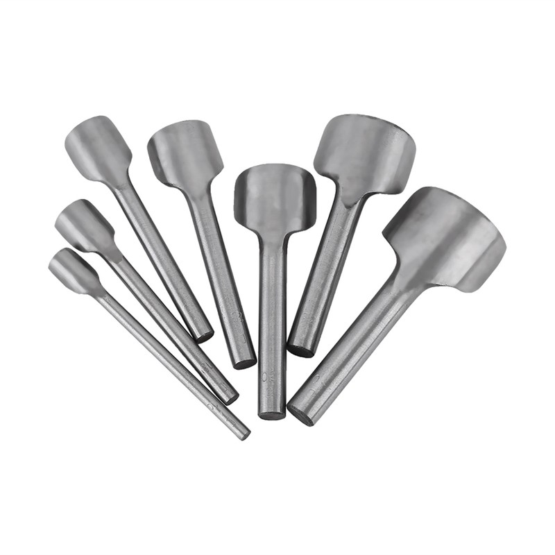 7pcs /set DIY Leather Carft Half Round Punch Belt End