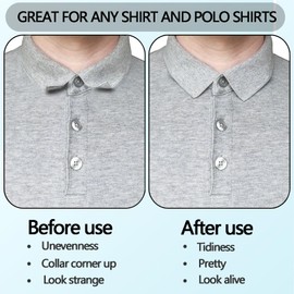 120 Pcs Men'S polo Shirt collar stay,No Roll Collar Polo Shirt Collar Stays, Pvc Shirt Collar Anti-Buckling Shaper, Plastic Collar Stays Sticker, Perfect For Any Support Of Collared Shirts