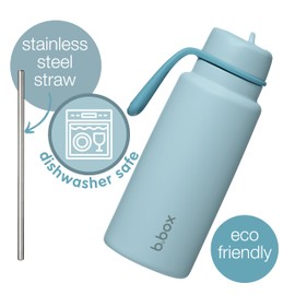 b.box Triple Insulated 34oz Water Bottle w/Stainless Steel Straw. 46 Hours Cold. Leak Proof Tumbler with Lid and Straw for Travel, Gym & School. BPA Free Sports Water Bottles.