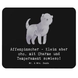 Mr. & Mrs. Panda Mauspad Affenpinscher Charme - Geschenk, liebenswert, Temperament, Büroausstattung, Arbeitszimmer, PC Zubehör, Hund, Hundeliebe,