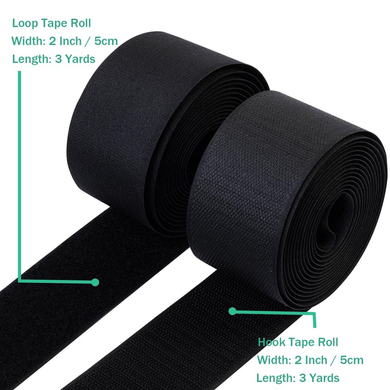 MYUREN 2 Inch Sew on Hook and Loop Strips |