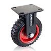 POWERTEC 8 Inch Caster Wheels, Heavy Duty Fixed Plate Casters