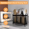 Kitchen Utensil Holder, Silverware Organizer Holder, Kitchen Counter Drainer Basket