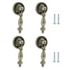 Hordion 4Pcs Bronze Metal Tear Drop Knobs Drawer Pulls Antique