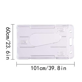 Bohoman Pack of 10 ID Card Holder Hard Plastic Transparent ID Cover for 2 Cards ID Card Holder Hard Plastic Vertical for ID Cards Credit Cards