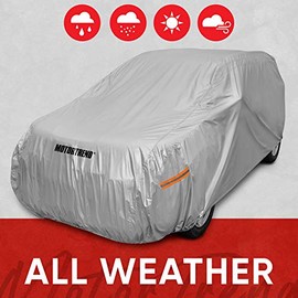 Motor Trend Safeguard Car Cover for Vans/SUV - Advanced Protection Formula All Weather Waterproof Outdoor Vehicle Cover, Fits Vans & SUVs up to 185" L (OV-640_N)