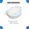 Wall Mount Bathroom Sink 17.7"x13.4" No-Drill Installation Self-Adhesive Wash basin