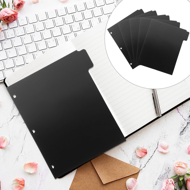 5 Sheets tag labels binders binder clips binder paper dividers