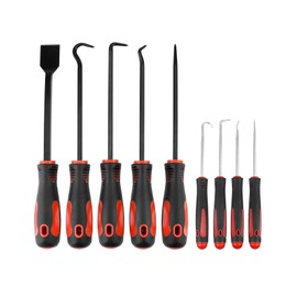 QWORK® 9Pcs Long Hook and Pick Set with Scraper, RemovalPullerHook, Automotive and Electronics Repair Tool Set