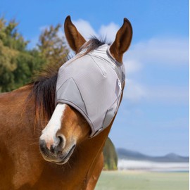 Raelitego Horse Fly Mask, Adjustable Fly Masks for Horses Without Ears, UV Protection from Insect Pests Comfort Mesh Without Nose Average Size Horses Accessories (S)