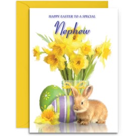 Nephew Easter Card - Medium Sized Card (A5 Size -148mm x 210mm) with Envelope