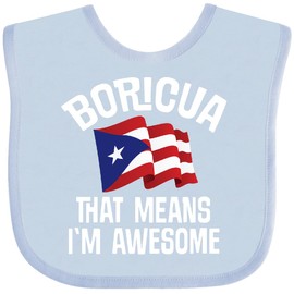 inktastic Boricua Means Im Awesome Puerto Rican Baby Bib Light Blue 42cb8
