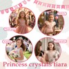 Yheahin Sparkly Princess Crystal Tiara and Crown Rhinestone Cross Birthday