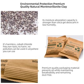 Wisesorb Kraft Clay Desiccants Packs for Safe, 528 Gram 1 Pack Dehumidifier for Gun Safe, Military Grade Moisture Absorbers, Conforms to MIL-D-3464E Type I & II Absorbents