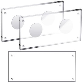 2 Pack Currency Display Acrylic Dollar Bill Holders Acrylic Money Frame Self Adhesive Money Frame Display Can Be Hung Dollar Bill Display for Christmas Collectors Regular Bill Holder, 3.5 x 7.36 Inch
