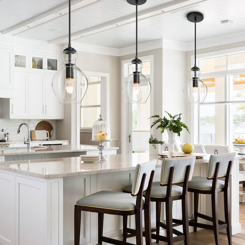 Vaziden Modern Glass Pendant Lighting for Kitchen Island Kitchen Sink,