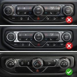 JeCar Center Console Switch Knob Cover Air Conditioner/Headlight Button Trim Aluminum Alloy Interior Accessories for Jeep Wrangler JL JLU 2018-2022 & Gladiator JT Truck with Specific Dial Panel, Red