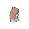 Funny Capybara Brooch Gifts for Animal Lovers Enamel Pins (cafe-bara)