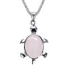 Guilani Stylish Natural Gemstones Turtle Necklace: Handmade Silver-plated Pendant with