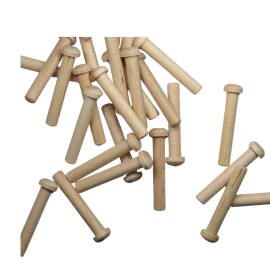 Early American Shop Qty 48 - Wood Axle Toy Parts for Wheels with 3/8" hole, 2-1/8" Total Length