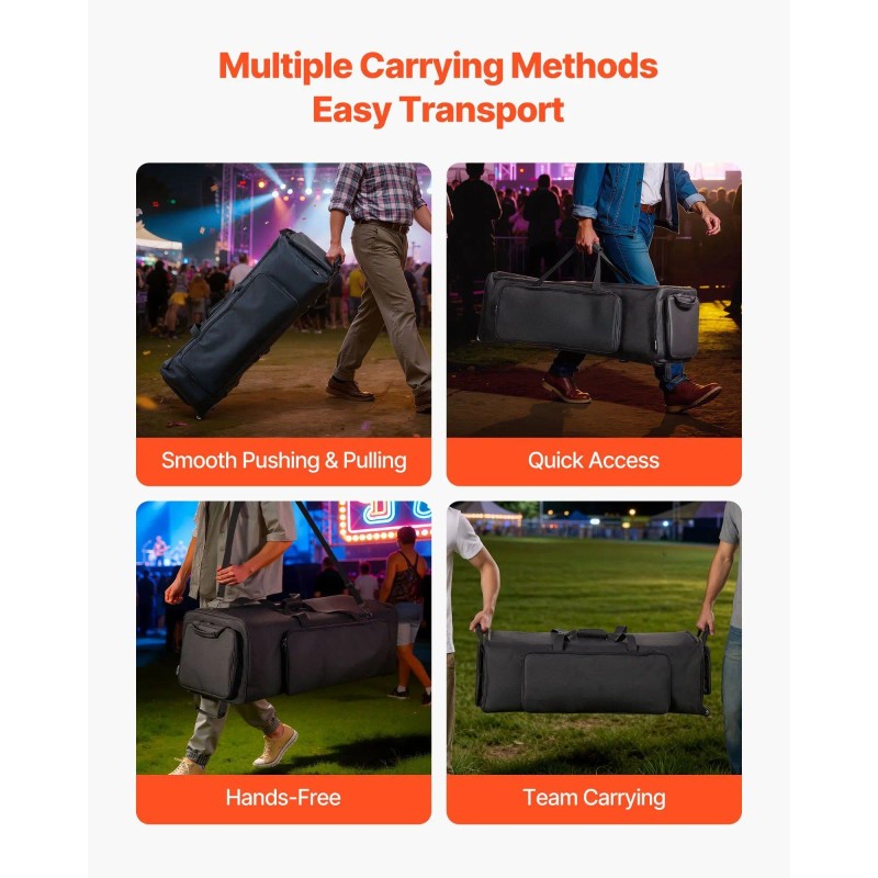 1680D Drum Hardware Carry Bag with Sturdy Handle Smooth Zipper