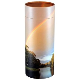 Biodegradable Cremation Ashes Scattering (Scatter) Tube / Urn - Adult Size - "RAINBOW POND DESIGN"